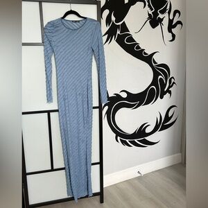Long blue dress. Long sleeve. SHEIN